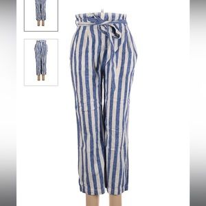 J Crew Striped Linen Pants Size 2P